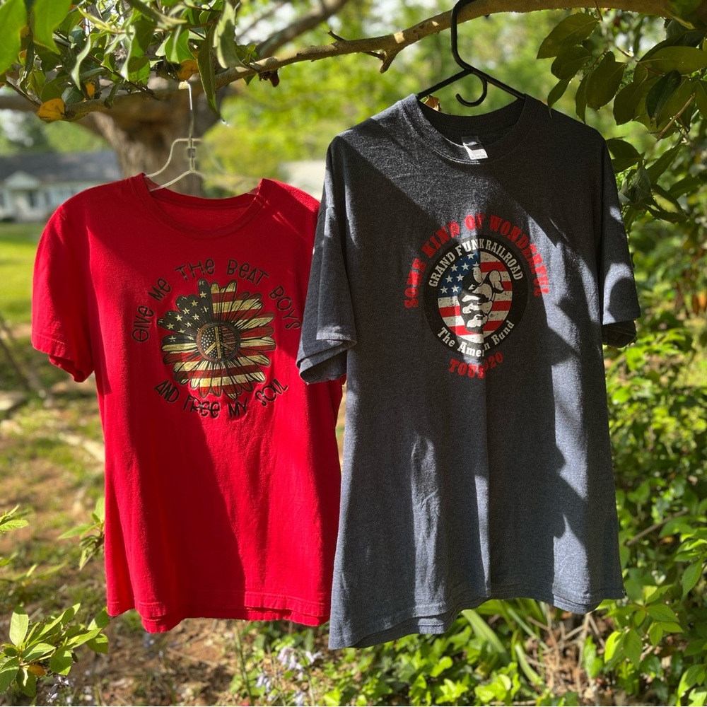 Old School  T-Shirts - Red & Gray (bundle of 2) one XL and a M